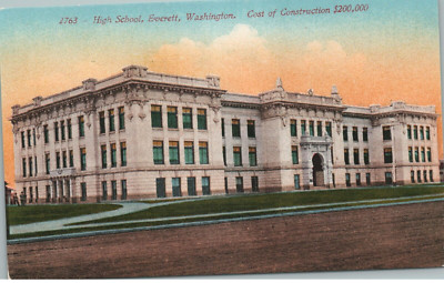 Everett Washington High School Building Postcard