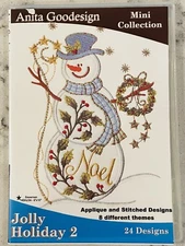 Jolly Holiday 2 Anita Goodesign Embroidery Machine 24  Design CD 