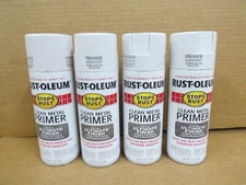 Lot of 4 Rust-Oleum 7780830 Stops Rust, 12 Ounce, Flat White Clean Metal Primer