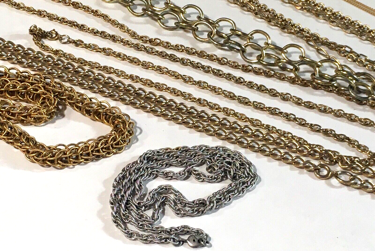 Vintage Silver Tone Monet Rope Chain 28"+ Other Faux Gold Costume Jewelry Chains Vintage Silver Tone Monet Rope Chain 28"+ Other Faux Gold Costume Jewelry Chains