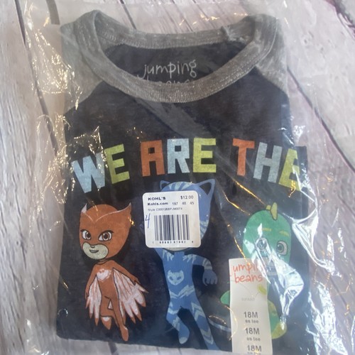 Jumping Beans Kids Toddler 18 Months We Are The Future T- Shirt Masks NEW - Picture 3 of 4