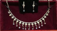 Mariell Iridescent AB Crystal Choker Necklace + Earring Set for Bridal Prom ....