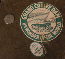 Original Grand Coulee Dam - The Green Hut Cafe LUGGAGE LABEL and Tea bag tag