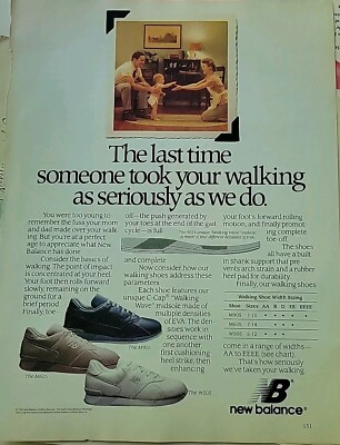 1987 New Balance sneakers Walking tennis shoes Vintage Fashion ad | eBay