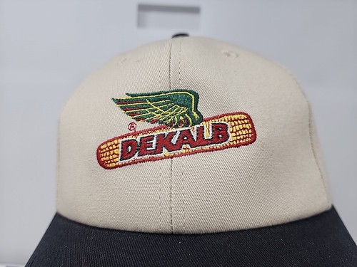 Vintage Dekalb Hat Cap Mens Snapback Beige K Products Made In USA 90s Farming - Picture 2 of 7