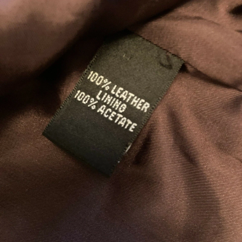 Ellen Tracy Soft Shiny Leather Blazer Jacket Coat Purple 100% Leather Size M - Image 4 of 4