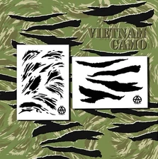 2 PACK Mylar Camo Stencils Camouflage Gun Paint Cerakote Vietnam TIGERSTRIPE