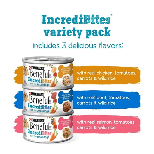 Purina Beneful Incredibites Wet Dog Food for Small Dogs, 3 oz Cans (30 Pack) - Imagen 2 de 8