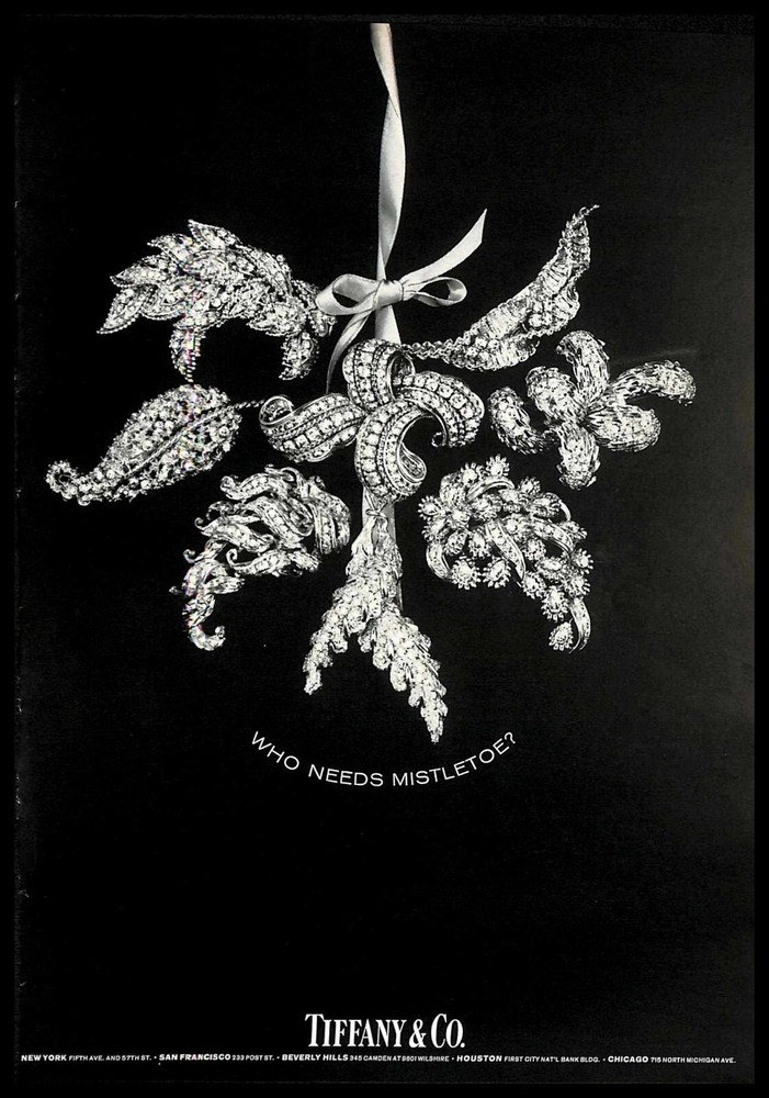 1966 Tiffany & Co Diamond Jewelry Brooches Vintage PRINT AD Luxury Accessories