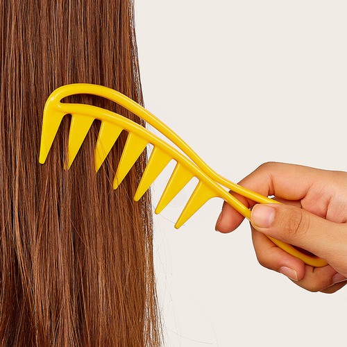 Wide Tooth Shark Plastic Comb Curly Hair Salon Hairdressing Comb Massage US - Picture 3 of 17