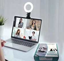 Video Conference Lighting Kit 3200k - 6500k Dimmable Led Ring Lights Clip on...