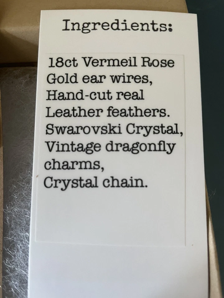 Серьги ручной работы от Zoe Love Creations висячие стрекозы мерцающее розовое золото - Изображение 3 из 4