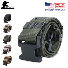 Military Tactical Pistol Belt Quick Release Buckle Army Combat Webbing Waistband