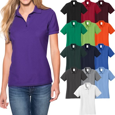 #ad #ad Ladies Plus Size Polo Shirt Cotton Poly Blend Womens Top XL 2XL 3XL 4XL NEW $18.99