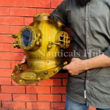 18 Zoll antiker massiver Messing Marine Scuba US Navy Mark V Taucherhelm Gesc...