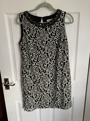 Wallis Petite Lined Lace Dress 12 Black/White | eBay Wallis Petite Lined Lace Dress 12 Black/White | eBay
