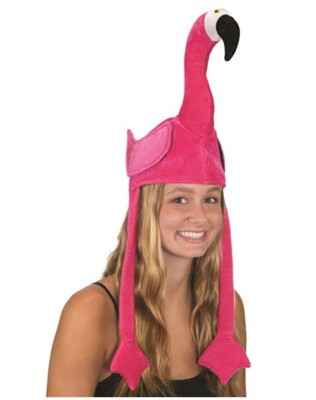 Flamingo Hat - Plush Velvet - Pink 