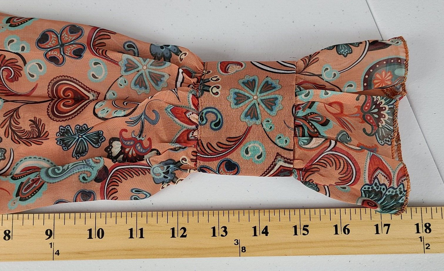 Polo Bonetta Long Sleeve Blouse Ruffle Fall Colors Glitter Buttons Women S/M New