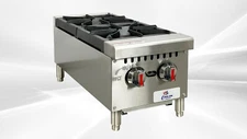 NEW 12" Commercial Two Burner Hot Plate Natural Gas w/ Liquid Propane Kit NSF