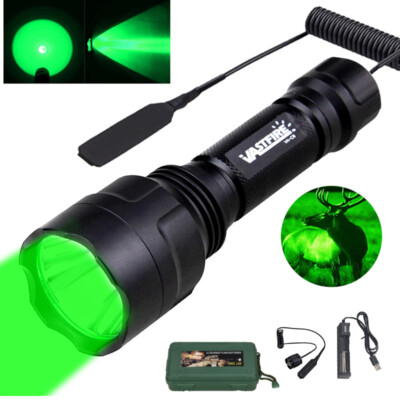 1000 Yards Green LED Hunting Light Predator Flashlight Coyote Hog Varmint Lamp#