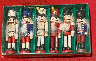 6 Wood Nutcracker Christmas Ornaments NEW IN BOX  4 