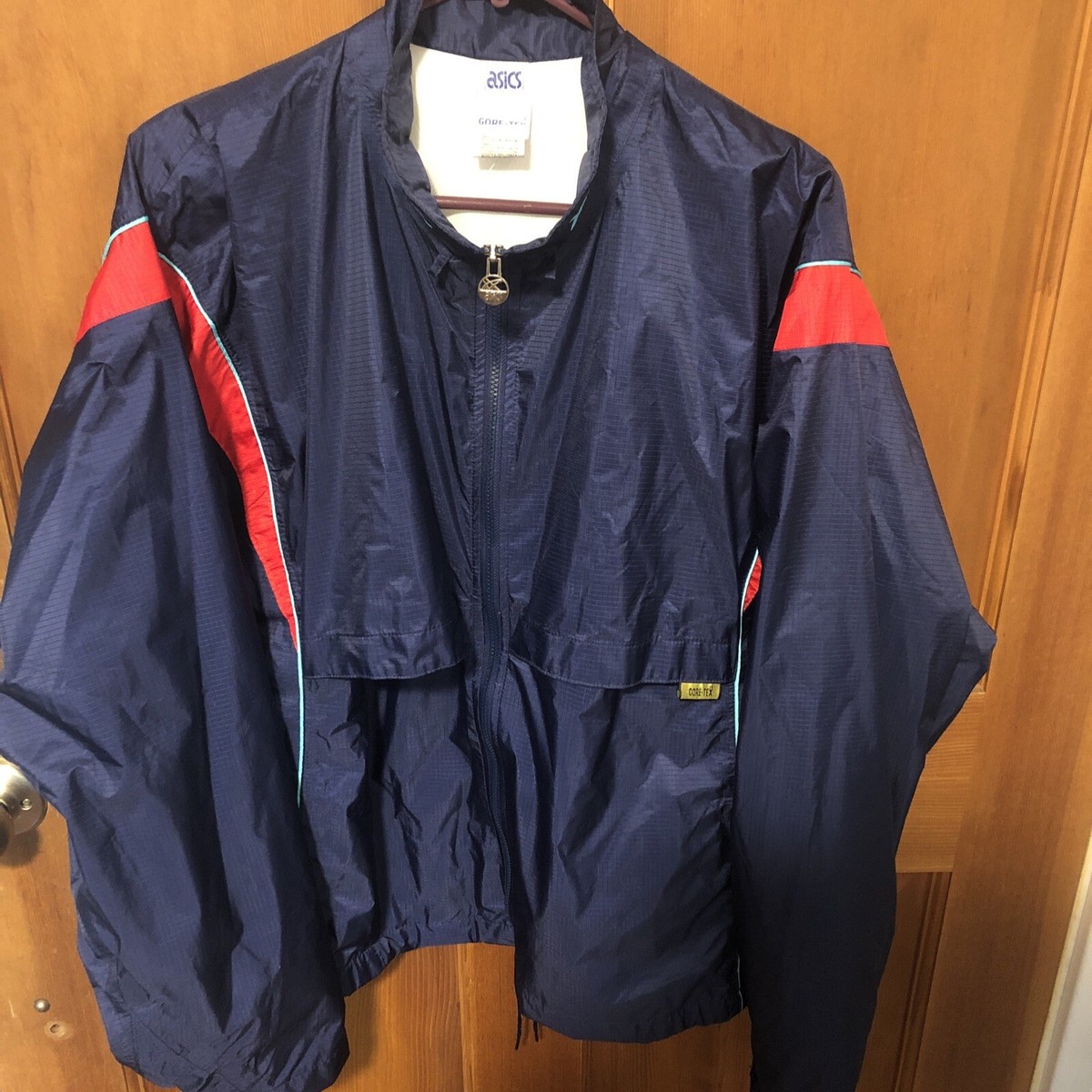 1990's ASICS Vintage Goretex Windbreaker Large Blue Red Retro OG