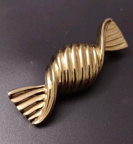 Spilla vintage Judith Leiber Candy Twist tono oro - Foto 2 di 9