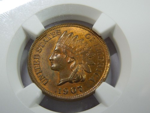 NGC MS 64 Red Brown 1907 Indian Head Cent - Picture 2 of 5