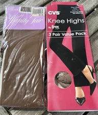 Vintage NEW Four (4) Vanity Fair Leggs Knee Highs Nude / Suntan