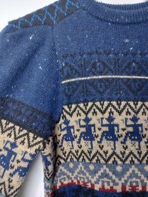 Women's 36 Toga Pulla Jaquard Knit Pullover Sweater Wool