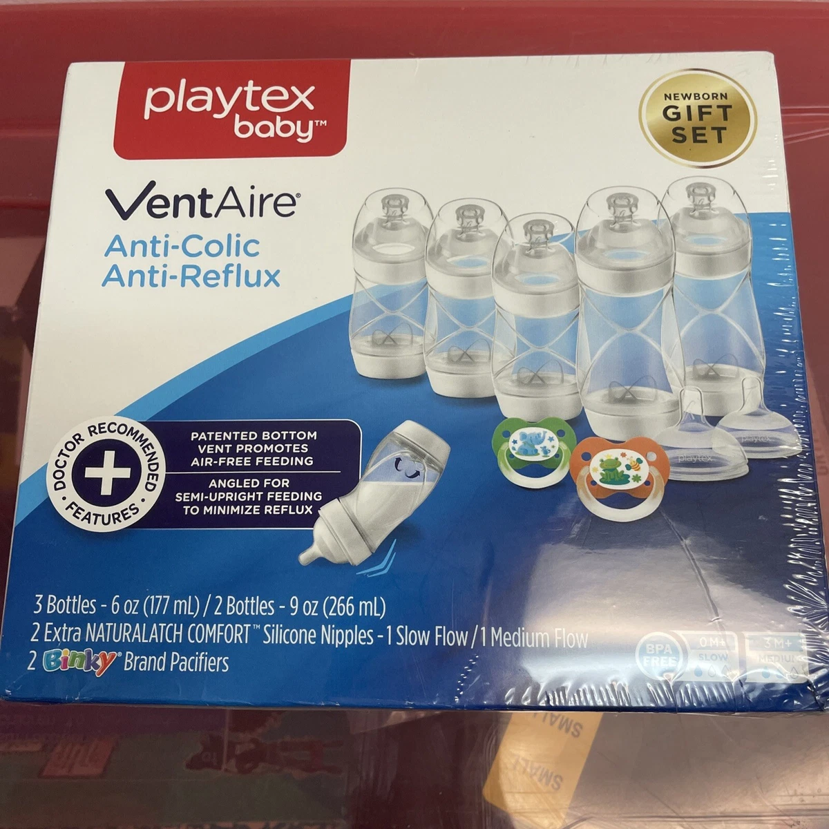 Playtex Baby VentAire Complete Tummy Comfort Baby Bottles, 6 oz, 3