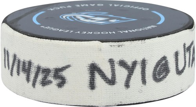 #ad #ad Utah Mammoth Game Used Puck vs. New York Islanders on November 14 2025 $49.99