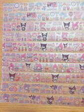 My Melody Kuromi Glitter Seal Stickers Sanrio Official 90cm Roll New