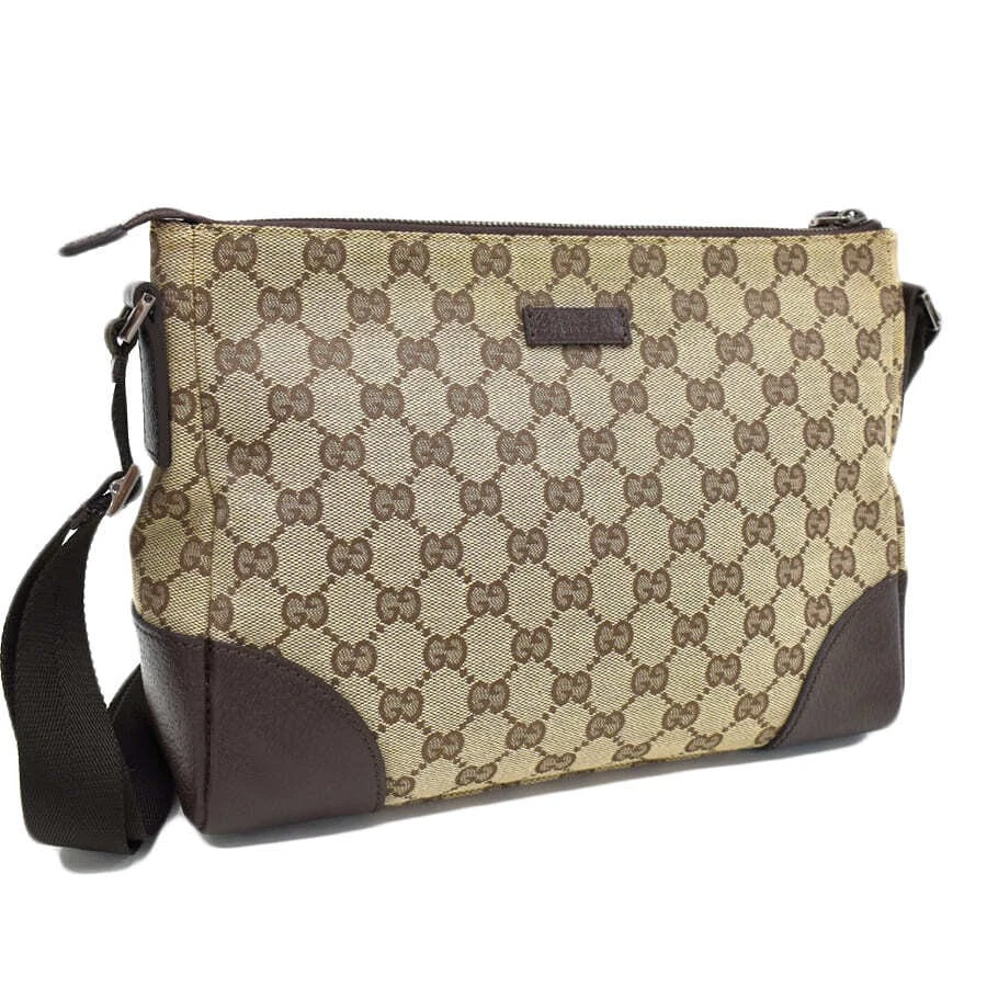 Sac bandoulière toile Gucci GG marron école trajets quotidiens bandoulière diagonale G