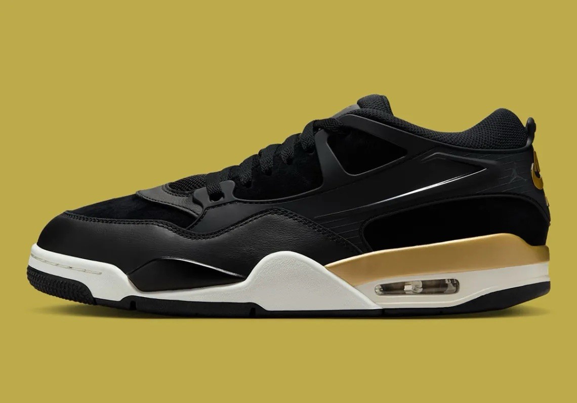 Air Jordan 4 ブラック/ゴールド Nike Air Jordan 4 RM Black Sail Team Gold Metallic Gold Men's