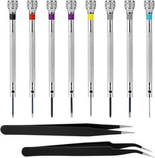 8-Piece Micro Precision Watch Screwdriver Set 0.6-1.6 Mm with 2 Tweezers