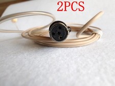 2x Beige Single Earhook Headset mini XLR Microphone for Shure Wireless-TA4F 4pin
