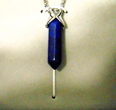Men's Necklace Pendant Bracelet Silver Bead Rolo Chain Blue Crystal Linea Uomo 