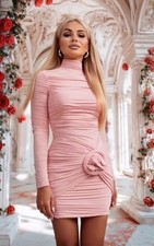 MAGDA BUTRYM H&M ROSE-APPLIQUÉD TURTLENECK DRESS SIZE XL
