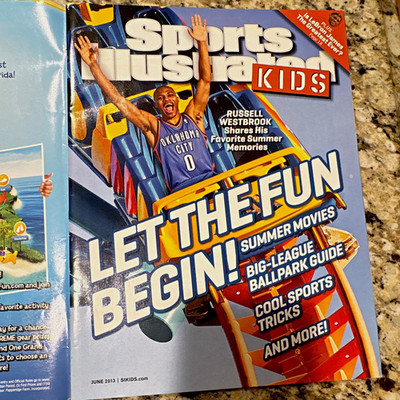 Sports Illustrated Kids Jun 2013 Issue w/ uncut card pages Russell Westbrook