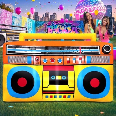 80's 90's Party Decoration 5FT Inflatable Radio Boombox Decorations, Blow up ...