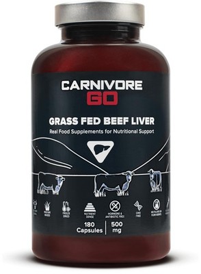 100% Gras gefüttert Rinderleber Kapseln 180 x 500mg - Premium 60 Stück (3er Pack) 