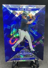 2025 Panini Crusade Crusade Blue Cracked Ice #91 Blake Burke- Milwaukee Brewers