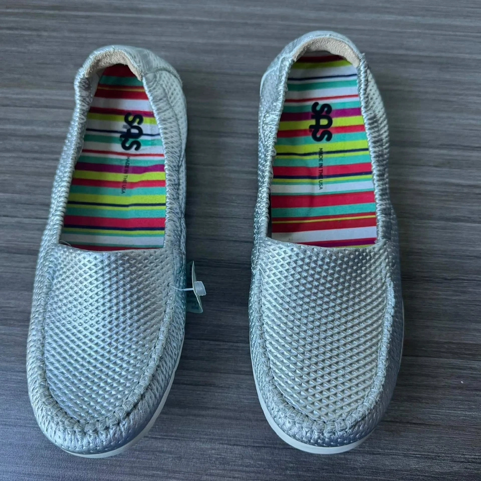 Легкие мокасины SAS Sunny Tripad размер 7,5 M 141 долл. США серебристые - Изображение 3 из 4