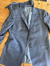 Ermenegildo Zegna Trofeo Charcoal Gray Pinstripe 2-Piece Suit Sz 56L