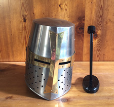Medieval Templar Crusader Knight Armor Helmet Free wooden stand