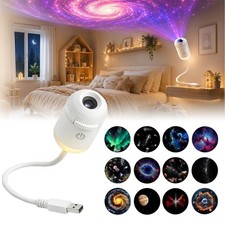Galaxy Starry Sky Night Light Projector 2 in 1 Portable with 12 Projection Films