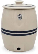 Ohio Stoneware Two Gallon Keg Bristol With Blue Stripes 