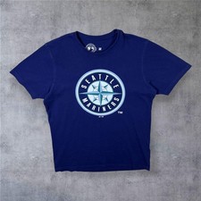 MLB Seattle Mariners Big Logo Spellout Baseball Grafik marineblau T-Shirt Medium