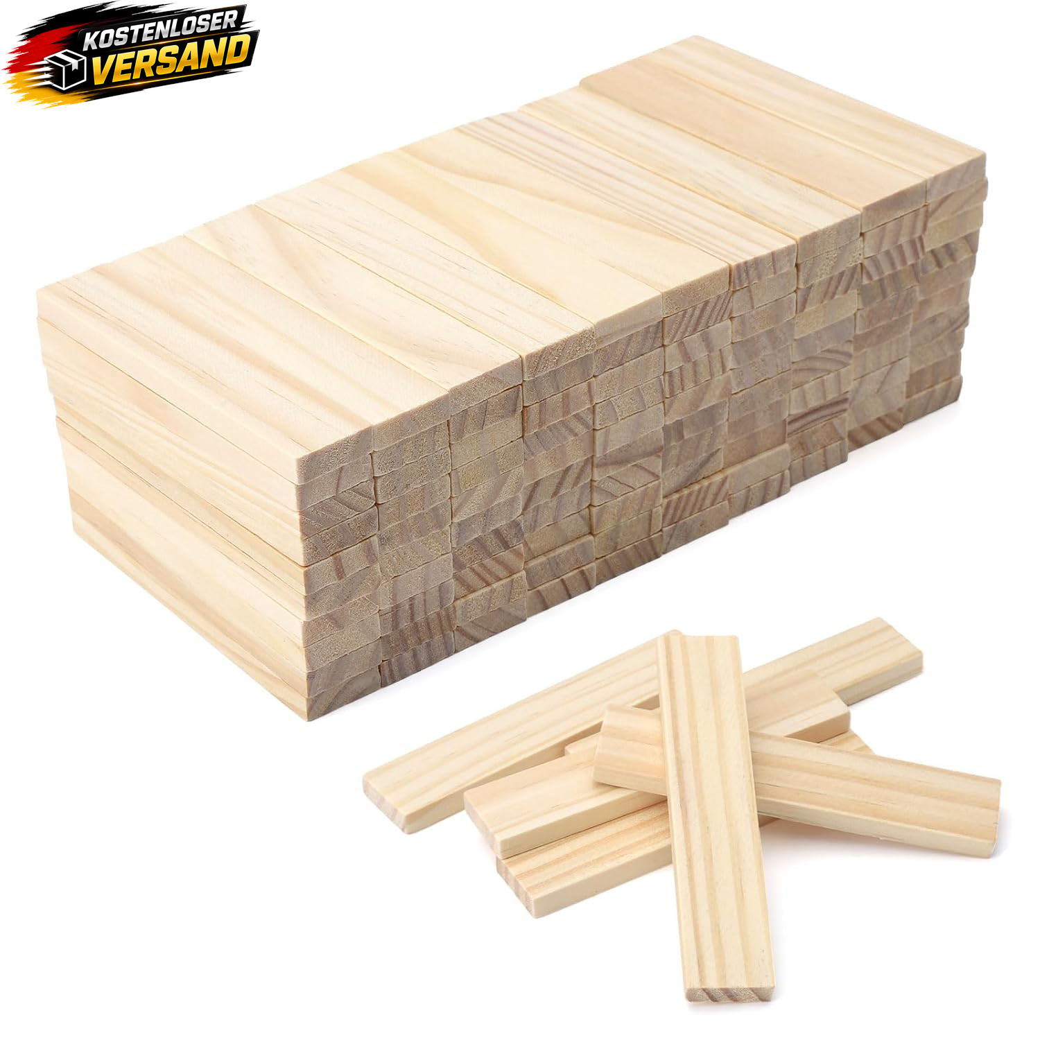 Holzbausteine 100 Stück für Bastelprojekte Kinder und Erwachsene kreative Dekora